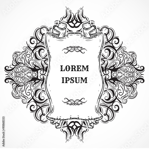 Vintage Tattoo Design With Decorative Calligraphy Elements And
