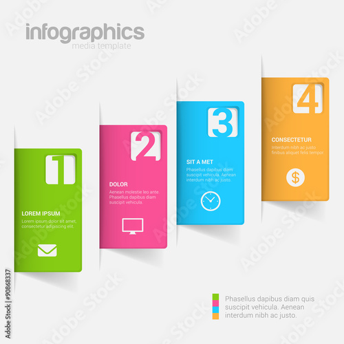 Fotografía Step label 3D infographics mockup template vector background