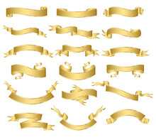 Set Of Gold Ribbons.vector