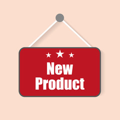 Canvas Print - new product sign with shadow hanging on a light background