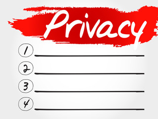 Poster - PRIVACY blank list, business concept