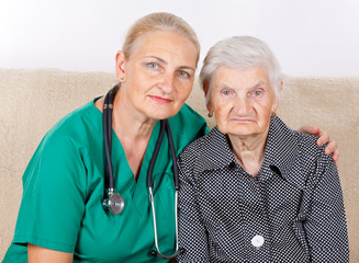 Wall Mural - Caregiver and patient