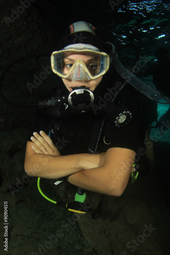 Beautiful Woman Scuba Diving Stock Photo Adobe Stock This is actually from last year (our gopro broke this year)but cavern/cave diving was a memorable experience. https stock adobe com images beautiful woman scuba diving 90904511 start checkout 1 content id 90904511