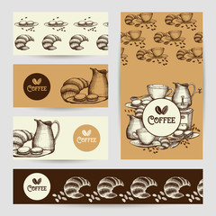 Poster - Coffee vintage banners composition poster