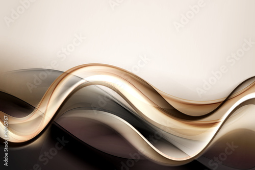 Obraz w ramie Amazing Gold Brown Wave Abstract Design