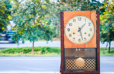 old clock on nature background