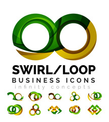 Poster - Set of infinity concepts, loop logo designs
