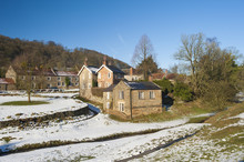 English Rural Village Landscape In The Winter