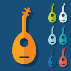 Aufkleber - flat design: lute
