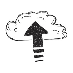 Wall Mural - Simple doodle of an upload cloud