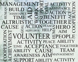 volunteer work Word cloud background