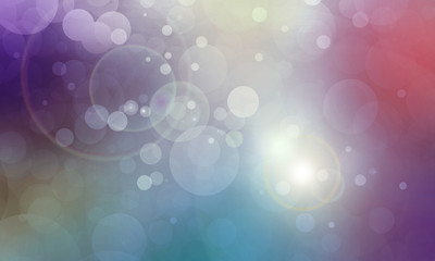 Wall Mural - colorful bokeh background with white lights and lens flare