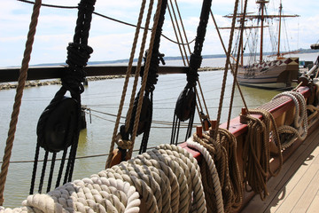 onboard the moored old ship