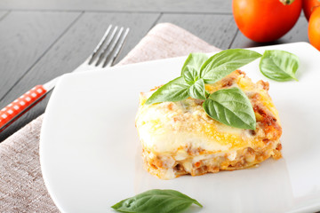 Wall Mural - Lasagne with meat and bechamel