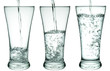 Pouring water in the the glass on isolated background 4