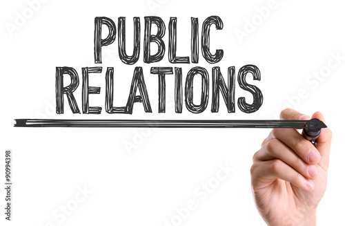 Foto Hand with marker writing the text Public Relations