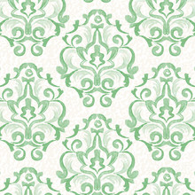 Watercolor Green Vintage Floral Seamless Pattern