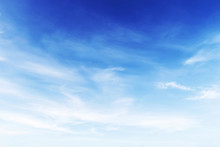 Fantastic Soft White Clouds Against Blue Sky Background, Soft Fo