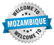 Mozambique 3d silver badge with blue ribbon