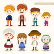 Set of Villager characters : Vector Illustration 