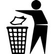 Symbol man with a recycle bin