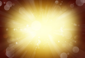 Sticker - Bright sun blast rays yellow and orange background