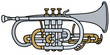 Trumpet / Hand drawing, vector illustration