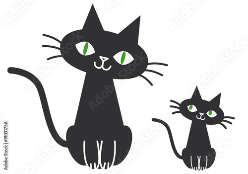 黒猫の親子 Stock イラスト Adobe Stock