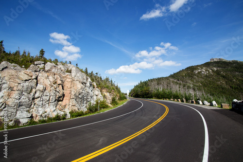 Fotografia, Obraz Winding road in Adirondack mountains, upstate New York, USA
