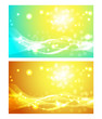 Set of backgrounds with sun.