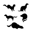 Mink vector silhouettes.