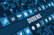 Dividends  concept image with business icons and copyspace.