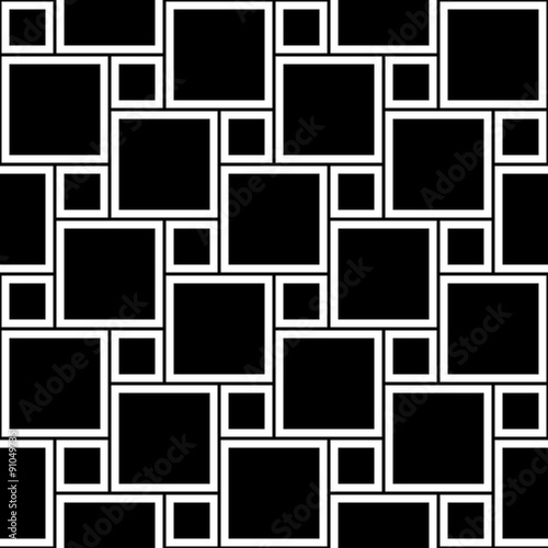 wektorowi-nowozytni-bezszwowi-geometria-wzoru-kwadraty-czarny-i-bialy-abstrakcjonistyczny-geometryczny-tlo-tapetowy-druk-monochromatyczna