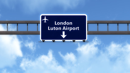 Wall Mural - London Luton England United Kingdom Airport Highway Road Sign