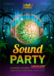 Disco background. Disco poster sound party