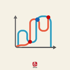 Canvas Print - Line graphs icon