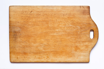 Vintage cutting board white background