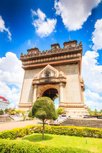 Patuxai Literally Meaning Victory Gate Or Gate Of Triumph From France In Laos
