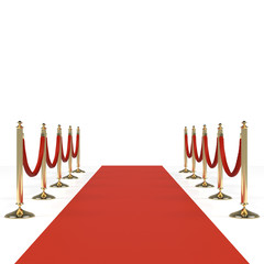 Red carpet with red ropes