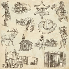 Poster - Indians and Wild West - An hand drawn pack.