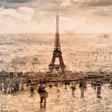 Fototapeta Boho - multiple exposure of different pictures of Paris, France