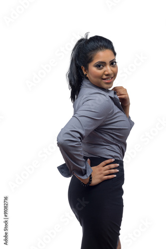 Fotografia, Obraz Indian Business Woman Isolated On White Background