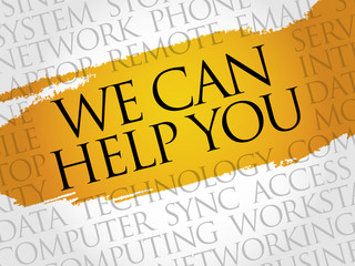 Poster - We can help you word cloud concept