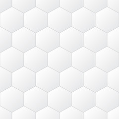 Wall Mural - White tiles, hexagons, vector illustration, seamless pattern
