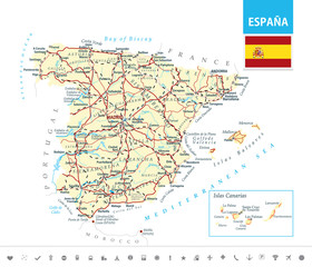  Detailed map of Spain