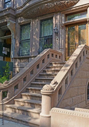 Fotografie, Obraz Brownstone apartment building facade, New York