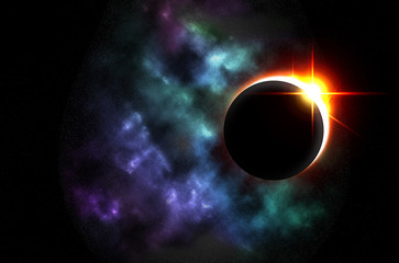 Wall Mural - eclipse universe starscape background