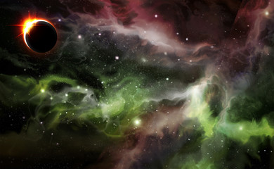 Wall Mural - eclipse universe starscape background