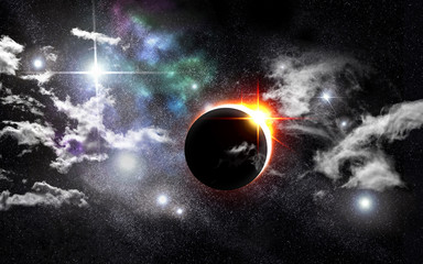 Wall Mural - eclipse universe starscape background