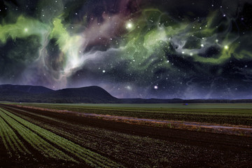 Wall Mural - farm night starscape